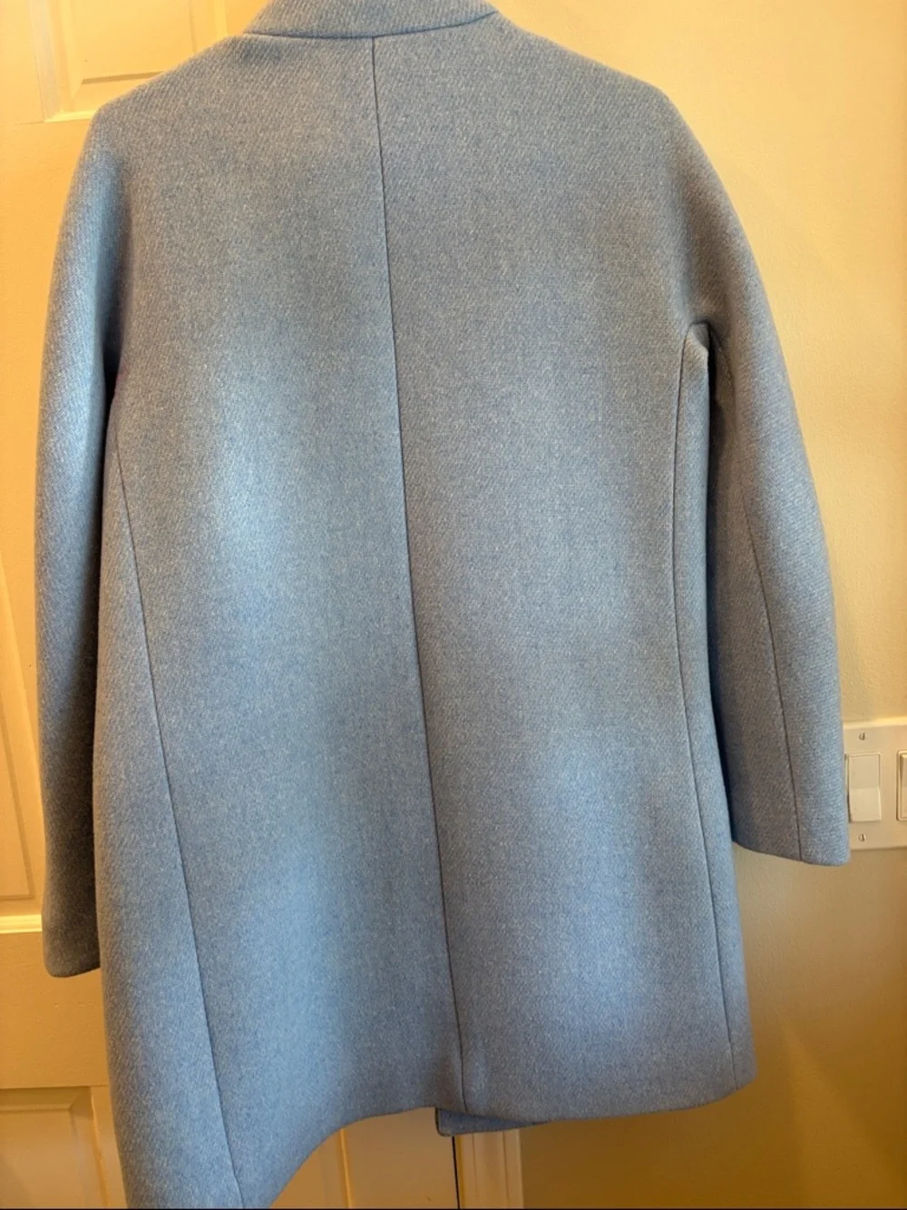 J. Crew Women's Powder Blue Wool Zip-Front Pea Coat - Picture 4 of 4